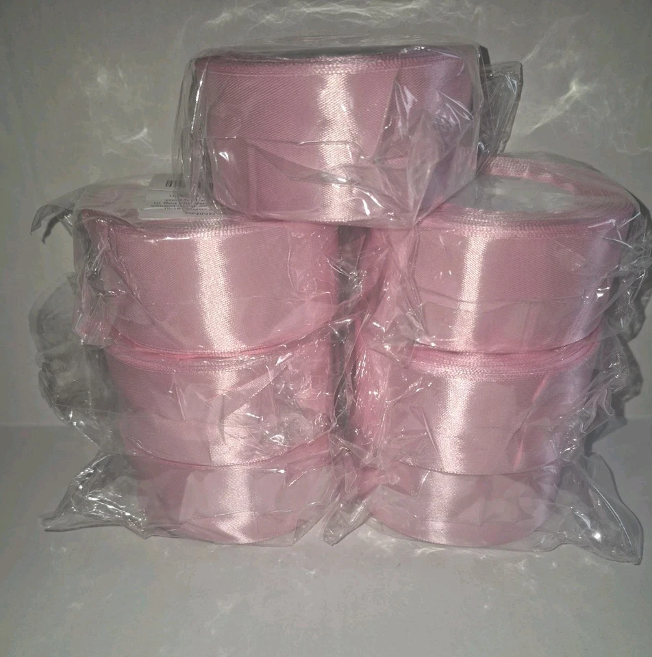 Satin Ribbon 1.5" 7 Rolls Bulk Pink 70 YD Total NEW Wrapping Gifts, Crafts, READ - Image 1 of 4