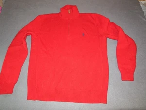DH5 Polo Ralph Lauren Sweater Mens Large Half Zip Pullover Classic Lambswool - Picture 1 of 8