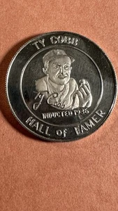 Ty Cobb Hall of Famer Baseball 1 ounce / .999 Fine Silver Round Free Shipping - Picture 1 of 9