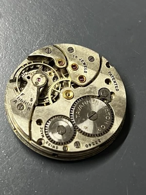 Vintage Tavannes Watch Co Swiss Pocket Watch Movement – 15 Jewels – For Parts - Image 1 of 3