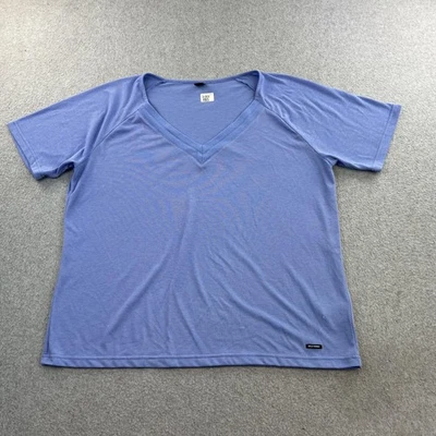 Camisa Helly Hansen Mujer Extra Grande Azul Cuello en V Manga Corta Rendimiento XL Foto 1 de 4