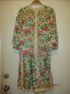 Diane Freis Petites Vintage 100% Silk 2 Piece Blouse Skirt Outfit - Bild 1 von 6
