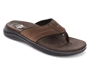 Dockers Men's Comfort Banks Flip-Flops Dark Tan Size 11 - Picture 1 of 6
