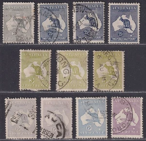 Australia 1915-27 KGV Roo wmk Narrow Crown Set to 9d Mostly Used SG35-39 - Picture 1 of 2