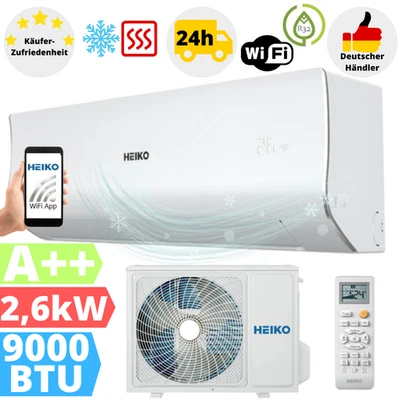 Split Klimaanlage 9000 BTU Heiko Klimagerät Klima WLAN R32 2,6 kW Splitgerät - Bild 1 von 4