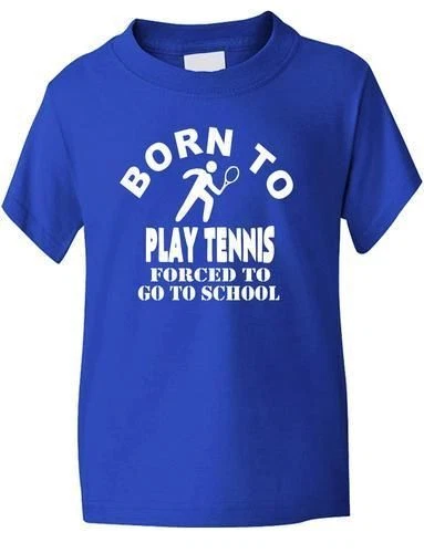 SG GILDAN FRUIT Born To Play Tennis T-Shirt Boys Girls Kids Funny Present Gift Sizes 1-13 Years