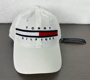 Tommy Hilfiger Hombre Blanco Logo Gorra/Sombrero de Béisbol Correa Ajustable Talla Única Nuevo con Etiquetas - Imagen 1 de 10