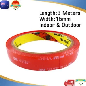 For 3M VHB 15mmX3m Double-sided Clear Transparent Acrylic Adhesive Tape Home OZ - Imagen 1 de 3