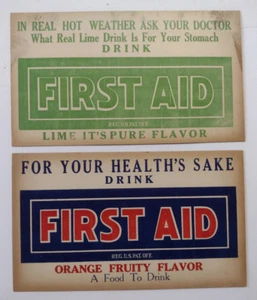 Pair "Drink First Aid" Imitation Flavor Advertising Signs Hazelton, PA - Picture 1 of 2