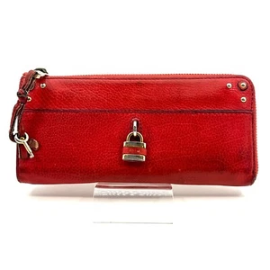 Chloe Paddington Zip Around Long Wallet Purse Leather English Rose Red #A398 - Picture 1 of 24