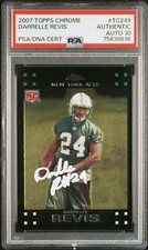 Darrelle Revis 2007 Topps Chrome Signed Rookie Card #TC249 Auto Graded PSA 10 B