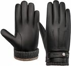 Houart Mens Leather Gloves,genuine Sheepskin Driving Gloves Warm Lined - Large