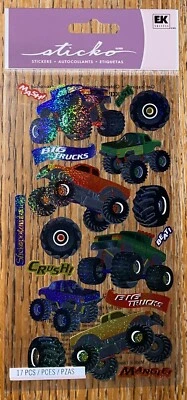 EK STICKO мальчиков игрушки металлический большой грузовики гонки монстр грузовик для скрапбукинга наклейки - Изображение 1 из 4