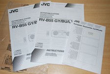 Original JVC RV B 55 Boom Blaster Mini Bedienungsanleitung, Garantieheft