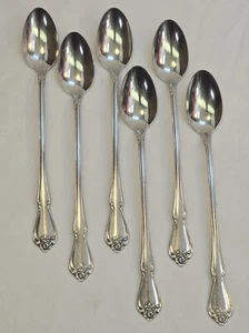 Cucharas de té heladas Arbor Rose True Rose 1881 Rogers de acero inoxidable de Oneida (6) - Imagen 1 de 5