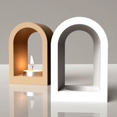Concrete Arched Candle Holder Mold Modern Tealight Stand Casting Silicone Mould • 51.77€