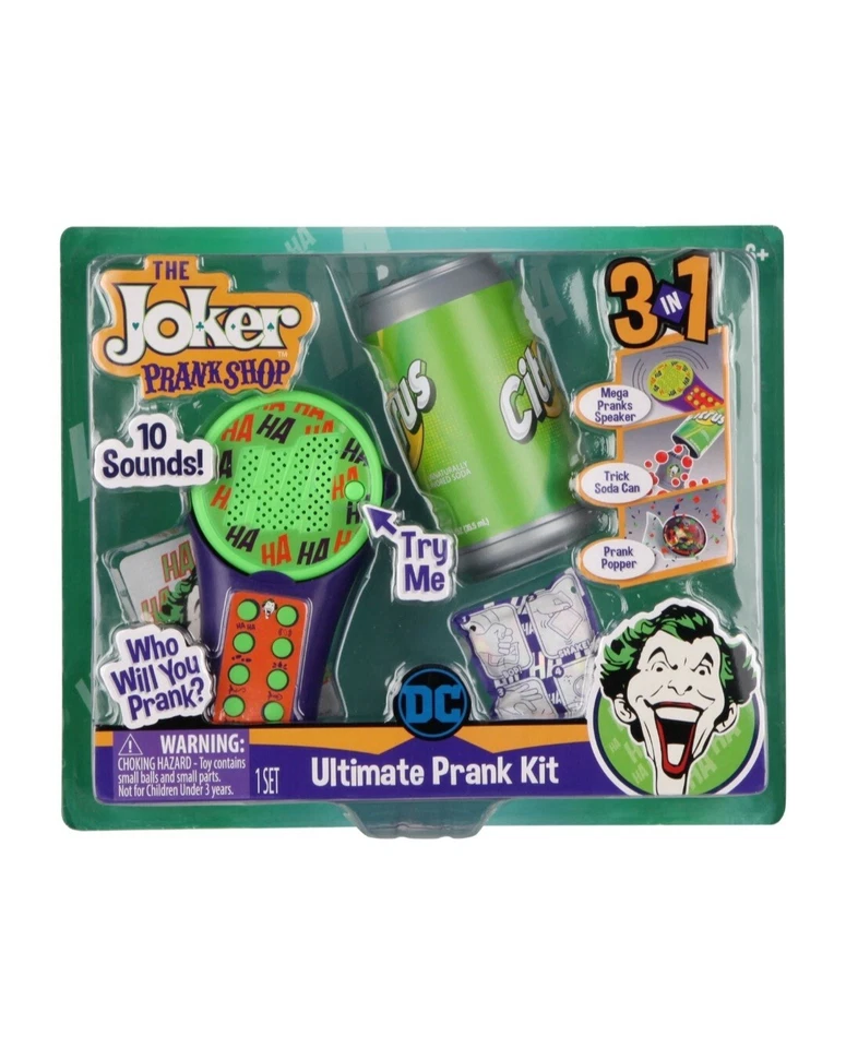 The Joker Prank Shop DC Ultimate Prank Kit, 3 em 1 | 2020 Raro Quente | Novo Na Caixa - Imagem 1 de 4