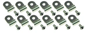 1/4" Stainless Steel Brake Line Clamp set 24pc Street Rod Custom Universal - Picture 1 of 8