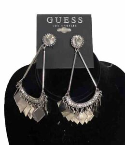 Women’s new guess Silver And Rhinestone chandelier earrings