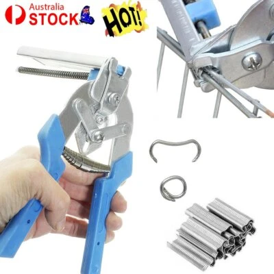 Hog Ring Plier Fencing Gun Fastener Stapler M Nailer Wire Ringer With 600 CliZV - image 1 of 4