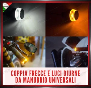 COPPIA FRECCE MOTO LED DA MANUBRIO TERMINALE MANUBRIO DIURNE FRECCIA UNIVERSALI - Imagen 1 de 10