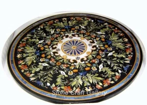 48" marble Dining Table Top Semi precious stones inlay Handmade Work - Picture 1 of 2