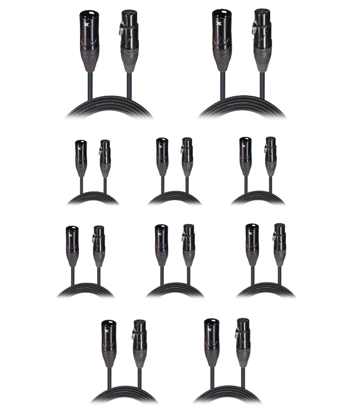 10x ProX XC-MIC05 5" Balanced XLR3-F to XLR3-M High Performance Microphone Cable - Image 1 of 2