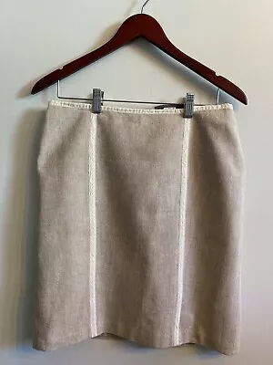 Proenza Schouler for Target Women's Beige Cotton Linen Pencil Skirt Size 7 - Image 1 of 4