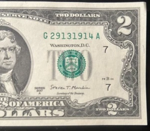 $2 Elegante Número de Serie Trail Cumpleaños Año Nota 1914 G29131914A Serie 2017A - Imagen 1 de 3