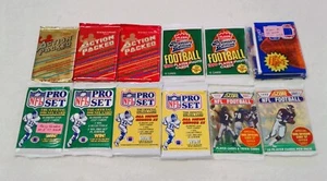 1990 Football 12 Pack Lot Action Packed Rookie Update Fleer Pro Set Score - Picture 1 of 9
