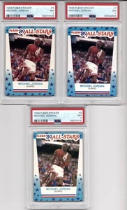 1989 Fleer Stickers Michael Jordan PSA 7 (3) - Picture 1 of 2