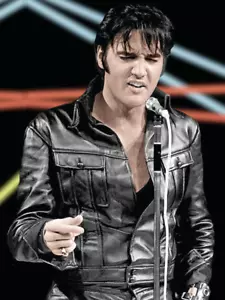 Elvis Men's Black Classic Soft Lambskin Real Leather Fashion Jacket - Picture 1 of 9