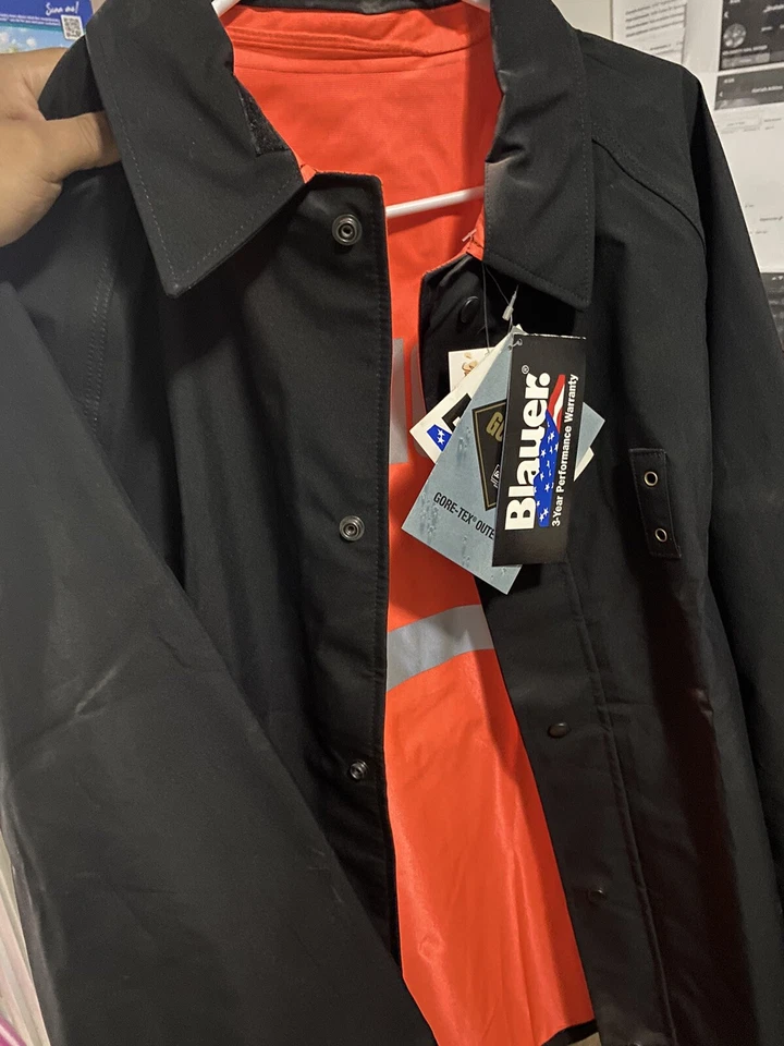 BLAUER Featherweight Rain Jacket Blauer REVERSIBLE RAINCOAT JACKET POLICE ONLY - Image 1 of 4