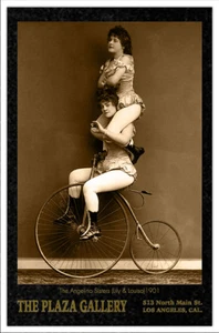 ANGELINO SISTERS Acrobats Circus Sideshow Vintage Photograph Cabinet Card CDV RP - Picture 1 of 1