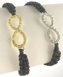 Macrame Macramé Friendship Bracelet Infinity / Eternity Symbol Surfer Closing - Picture 1 of 5