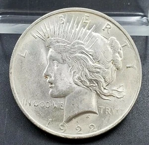1922 P 1 $ Peace Silber Eagle Dollar Münze unc Details glänzend - Bild 1 von 3