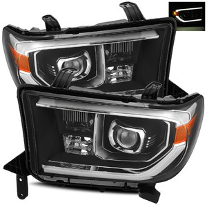 For 07-13 Tundra/08-17 Sequoia Black Projector Headlights LH/RH Replacement Set