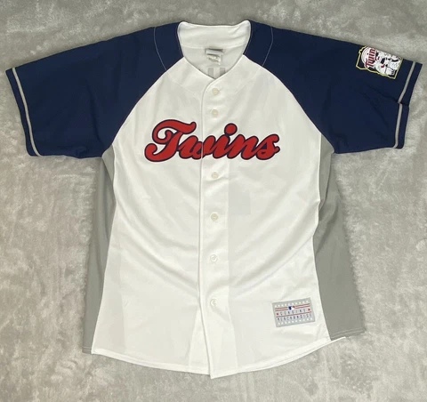 Minnesota Twins Mauer #7 sz Large Jersey MLB Genuine Merchandise White Blue M243 Cover
