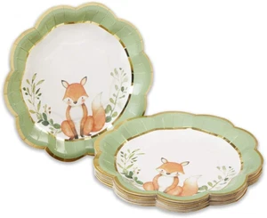 Baby Shower Woodland, 7 pulgadas, 7 pulgadas Platos de papel decorativos premium (juego de 16) - Imagen 1 de 29