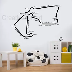 Silverstone Circuit Layout Wandaufkleber Formel 1 Rennstrecke Rennwagen Motoren - Bild 1 von 6