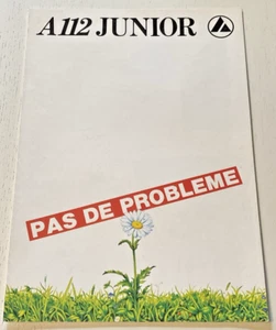 Brochure de Vente AUTOBIANCHI A112 Junior - Septembre 1982 - Bel Etat. - Picture 1 of 4