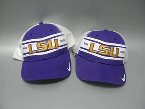 ZWEI NIKE LSU GEAUX TIGER KAPPEN MÜTZE LIZENZIERT BESTICKT LOGO MESH HINTEN NEU MIT ETIKETT - Bild 1 von 2