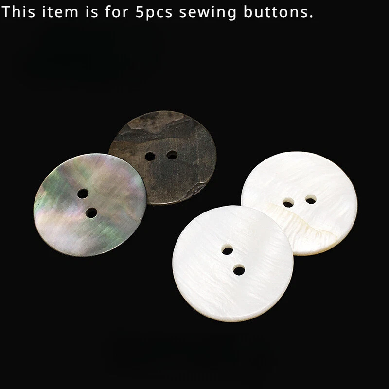 5X Natural Shell Buttons Fastener 2/4 Holes 15/20/20mm for DIY Shirt Button Sew - Image 1 of 4