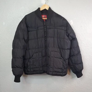 Rodeo Clothing Co Mens Med Black Western Poly/Down Filled Full Zip Puffer Jacket - Foto 1 di 17