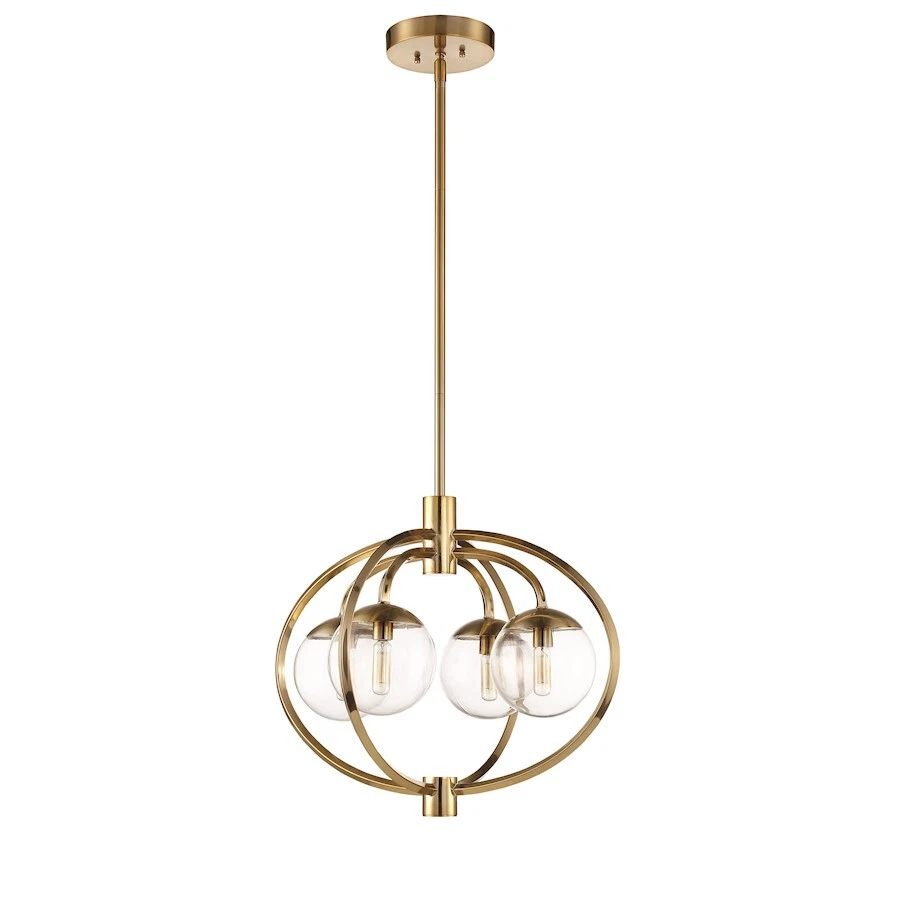 Craftmade Piltz 4 Light Chandelier, Satin Brass w/Clear Glass - 45524-SB - Image 1 of 1
