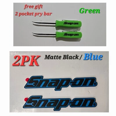 2PK SNAP ON TOOL BOX LOGO EMBLEM MATTE BLUE Plastic Badge Decal 8" NW+ 2 Prybars - Image 1 of 4