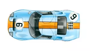 Gulf Ford GT40 LE MANS 24 HORAS 1969 JACKY ICKX diseñador impresión limitada - Imagen 1 de 2