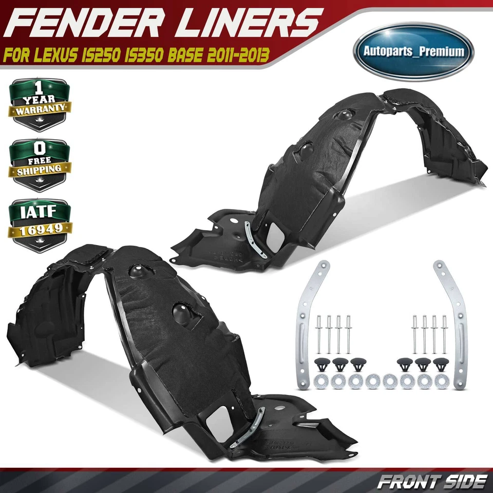2x Forros de guardabarros interiores delanteros con espuma aislante para Lexus IS250 IS350 2011-2013 Foto 1 de 4