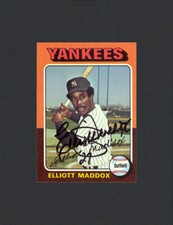 Elliott Maddox 1975 Topps #113 - Yankees - Signed Autograph Auto