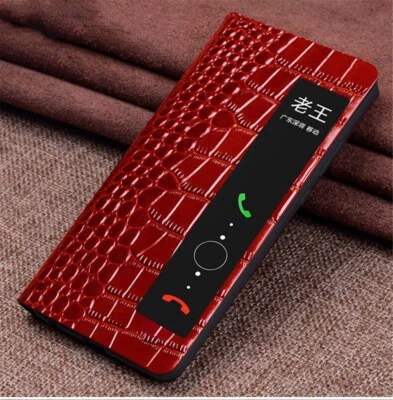 Genuine Leather Crocodile Flip Case for Huawei Mate 60 Pro Business Holder Cover - Image 1 of 4